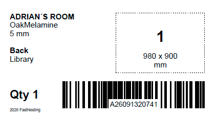 Single PDF sticker with barcode