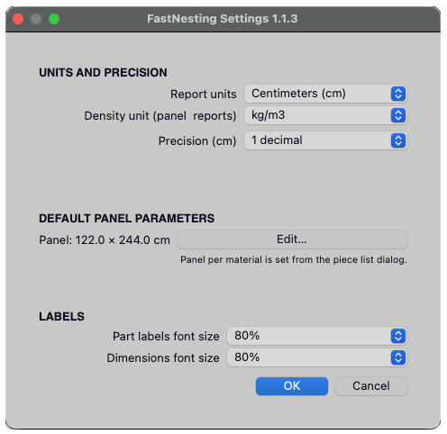 FastNesting Settings